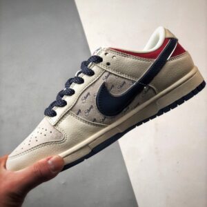 【AT3316】NIKE x Stussyのコラボレーションスポーツシューズ、クラシックなデザインでトレンドを取り入れた、必須アイテム！Nike Dunk Low Retro ストウシー ミッドナイトネイビー/ユニバーシティレッド ローカットカジュアルスポーツシューズ