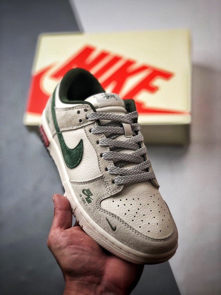 【AT3321】Nike x Stussy x Supremeのコラボレーションカジュアルスポーツシューズ - ファッショントレンドモデル Nike Dunk Low Retro ステューシーミントグレー ローカットカジュアルスポーツスニーカー