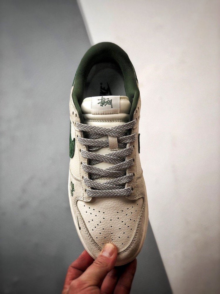 【AT3321】Nike x Stussy x Supremeのコラボレーションカジュアルスポーツシューズ - ファッショントレンドモデル Nike Dunk Low Retro ステューシーミントグレー ローカットカジュアルスポーツスニーカー
