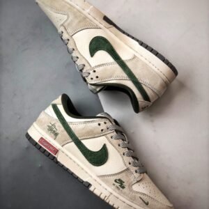 【AT3321】Nike x Stussy x Supremeのコラボレーションカジュアルスポーツシューズ - ファッショントレンドモデル Nike Dunk Low Retro ステューシーミントグレー ローカットカジュアルスポーツスニーカー