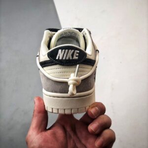 【AT3322】Nike x Stussy コラボデザインスニーカー - トレンディなNike Dunk Low Retro ステューシー グレー ブラック ディストラクションストラップ ロープトップ カジュアルスポーツシューズ