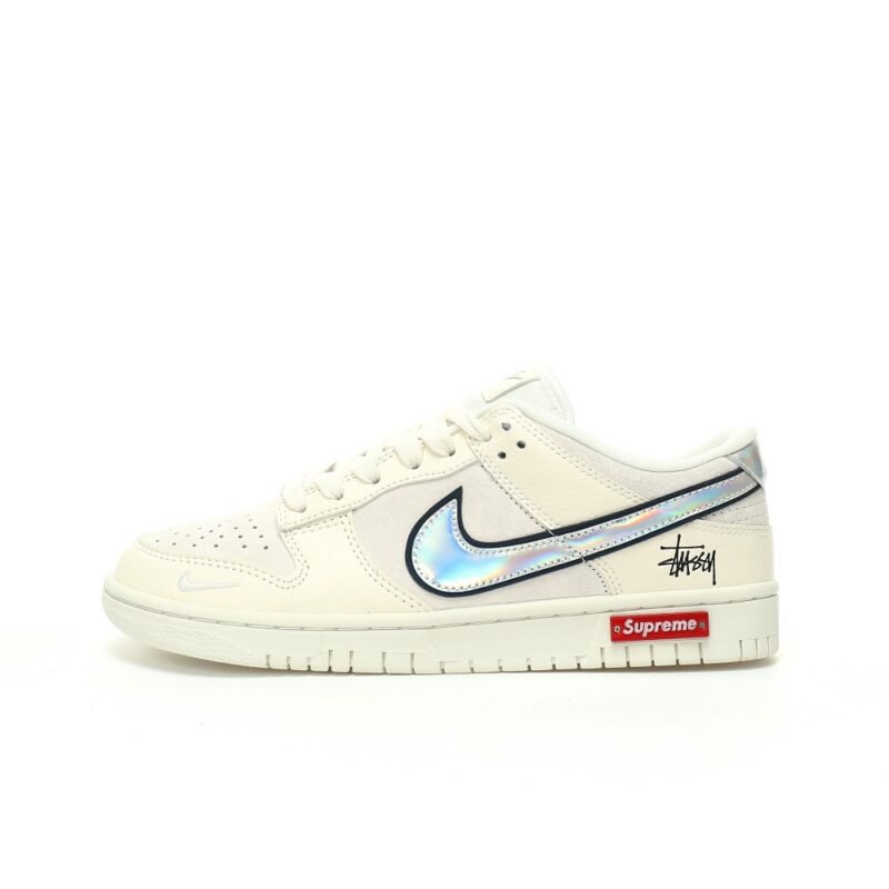 【AT3324】Nike x Stussy x Supremeコラボシューズ（クラシックなカラーリング、快適なデザイン、コレクションに値する）Nike Dunk Low Retro ステューシーミントシルバーフック ローカットカジュアルスポーツシューズ