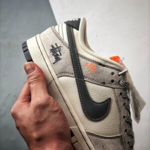 【AT3329】Nike x Stussy Dunk コラボレーションローカットスニーカー Nike Dunk Low Retro ステューシー ミストグレー/オレンジ ローカットレジャースポーツシューズ