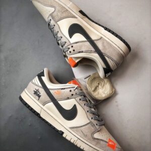 【AT3329】Nike x Stussy Dunk コラボレーションローカットスニーカー Nike Dunk Low Retro ステューシー ミストグレー/オレンジ ローカットレジャースポーツシューズ