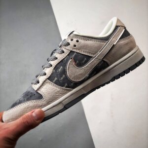 【AT3333】Nike x Stussy Dunk のコラボクラシックスニーカー、Nike Dunk Low Retro ステューシー·ミディアム·グレー ローカットレジャースポーツシューズ