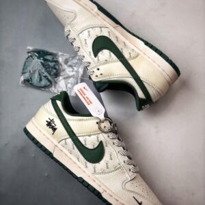 【AT3337】Nike Dunk Low x Stussy ナイキ ダンク ロー x ステューシーのクラシックコラボレーション、ナイキ ダンク ロー レトロ ステューシー ホワイトグリーンが再登場。低カットでカジュアルにもスポーツにも使えるスニーカー。