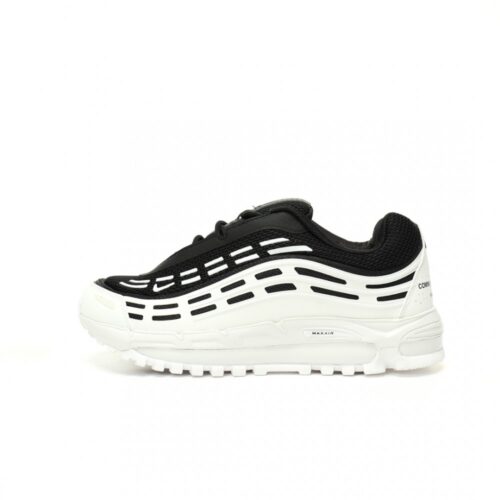 【AT3346】CDG Homme Plus x Nike Air Max TL 2.5 ブラック＆ホワイト共同モデル、ヴィンテージ風のクッション性エアクッションランニングシューズが実物掲載されました。