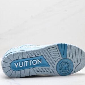 【AT8904】ルイ・ヴィトンの3DプリントLVロゴローカットスニーカー - グレーブルー＆天空ブルー | LV