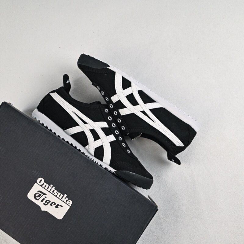 【AT8940】Onitsuka Tiger Mexico 66 ブラックとホワイトのレトロスニーカー | Onitsuka Tiger