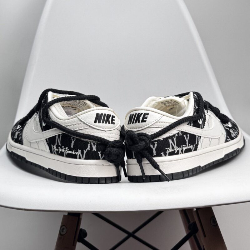 【AT8959】Nike Dunk Low ハイエンド カスタムスニーカー 黒と白のコントラストデザイン 高品質レザー | Nike Dunk
