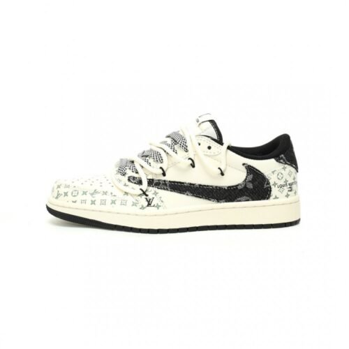 【AT9019】ルイ・ヴィトン×トラビス・スコット×ナイキ エアジョーダン1 ローカットスニーカー | Nike x Louis Vuitton