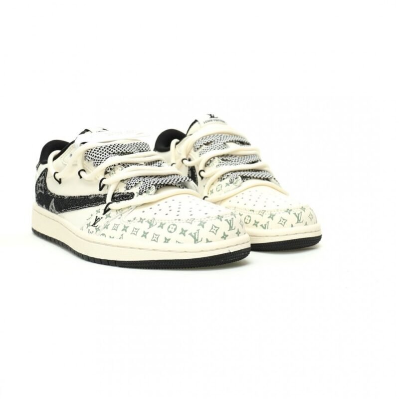 【AT9019】ルイ・ヴィトン×トラビス・スコット×ナイキ エアジョーダン1 ローカットスニーカー | Nike x Louis Vuitton