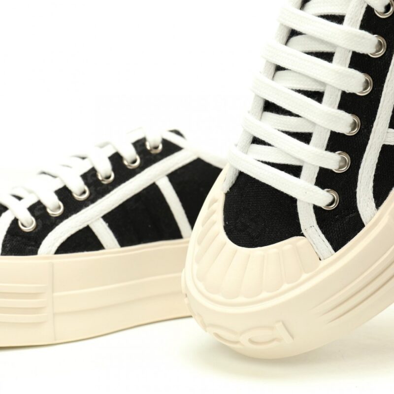 【AT9070】Gucci 1977厚底ロートップスニーカー｜モノクロGGキャンバス｜都市ファッション | Gucci Italy