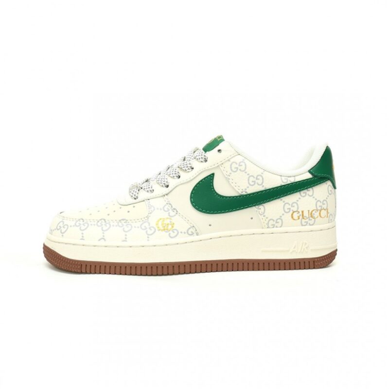 【AT9073】Gucci × ナイキのコラボレーションエアフォース1 - 高品質リザード型革とGGモノグラム柄を融合 | Gucci x Nike