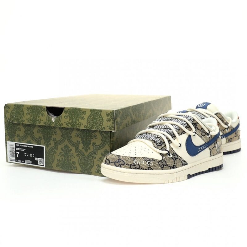 【AT9074】Gucci x Nike SB Dunk Lowスケートシューズ | ハイエンドファッションとストリートカルチャーの融合 | Nike x Gucci