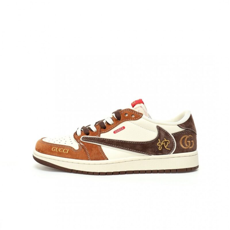 【AT9080】グッチ×トラヴィス・スコット×ナイキ Air Jordan 1 Low 2025年蛇年限定カラー | Nike x Gucci