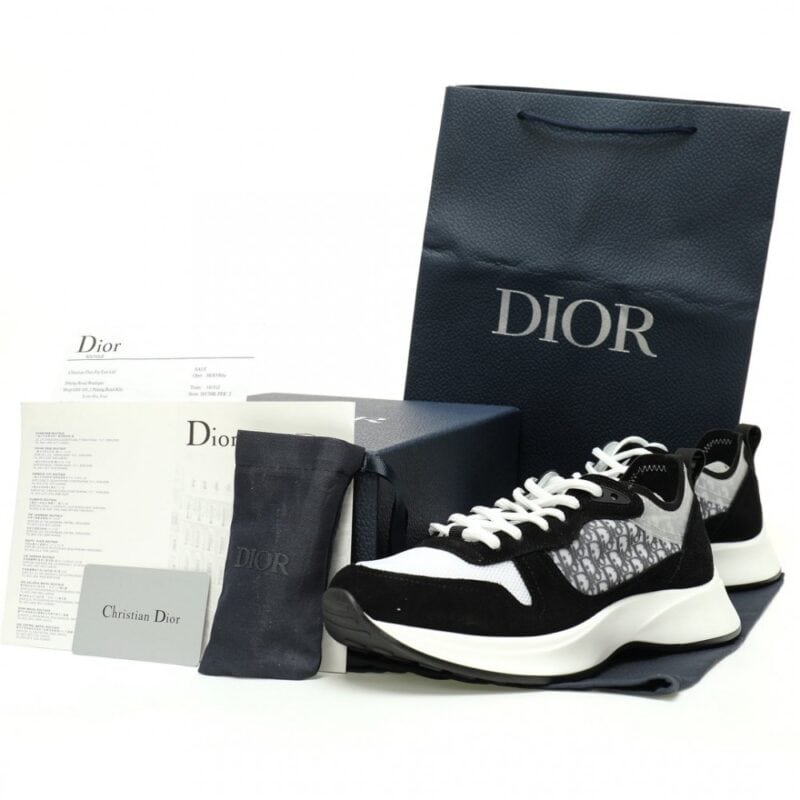 【AT9096】ディオール Dior B25 ブラック＆ホワイトランニングシューズ、高品質素材と快適なクッション性 | Dior Paris
