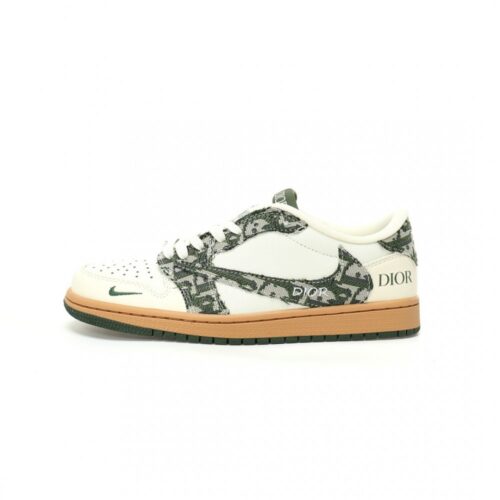 【AT9105】ディオール x トラビス・スコット x ナイキ エアジョーダン 1の低コラボ限定版スニーカー | Dior x Nike