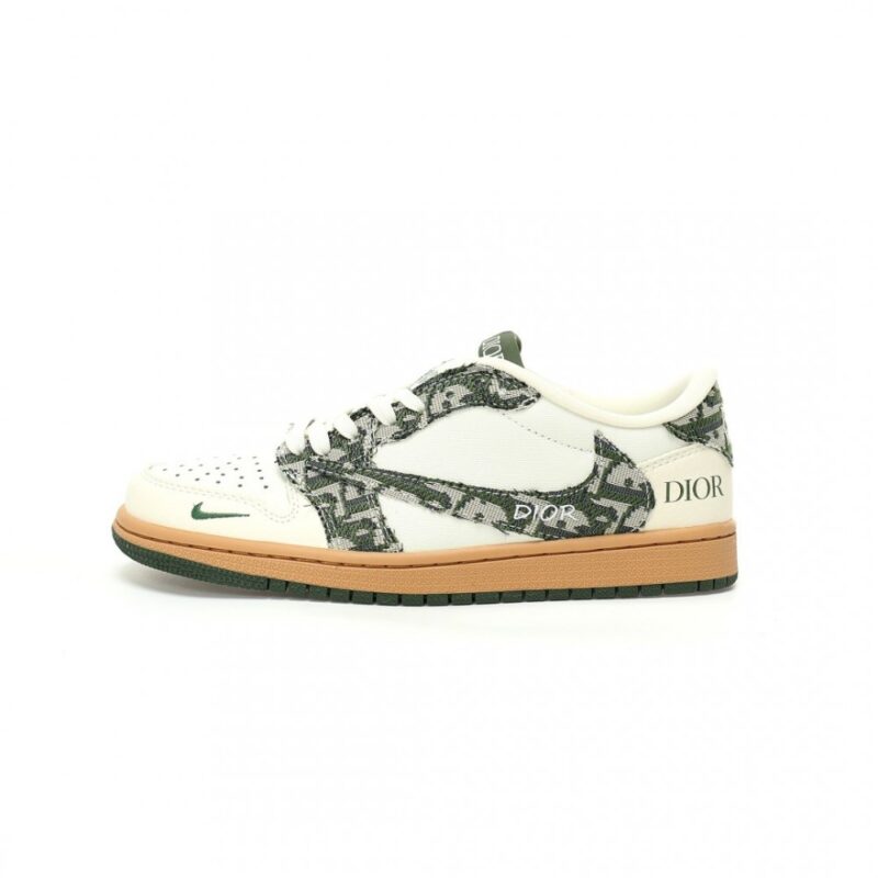【AT9105】ディオール x トラビス・スコット x ナイキ エアジョーダン 1の低コラボ限定版スニーカー | Dior x Nike