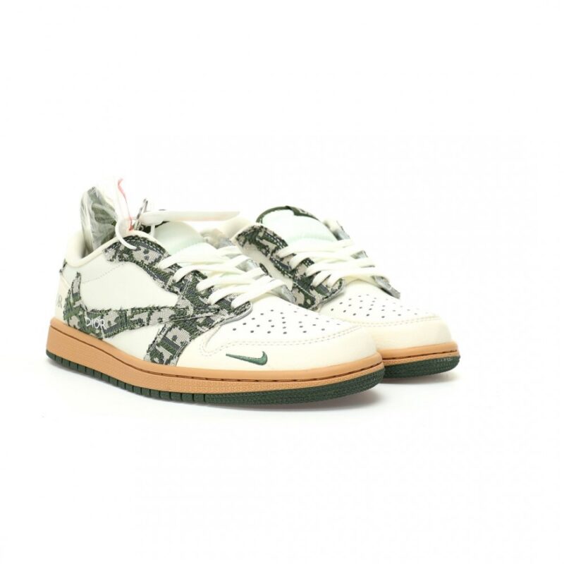 【AT9105】ディオール x トラビス・スコット x ナイキ エアジョーダン 1の低コラボ限定版スニーカー | Dior x Nike