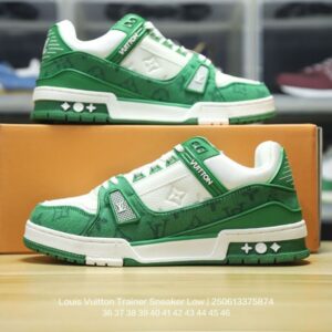 【AT9750】ルイ・ヴィトン グリーンホワイトカラーロートップスニーカー | Louis Vuitton Malletier