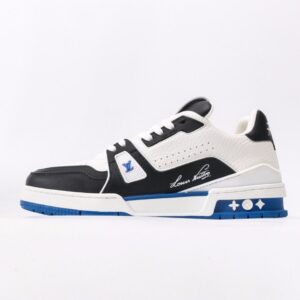 【AT9772】ルイ・ヴィトントレーナースニーカー ロー ブラックホワイトブルー 高品質レザーデザイン | Louis Vuitton x Nike