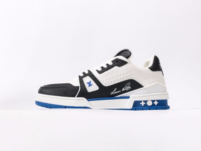 【AT9772】ルイ・ヴィトントレーナースニーカー ロー ブラックホワイトブルー 高品質レザーデザイン | Louis Vuitton x Nike