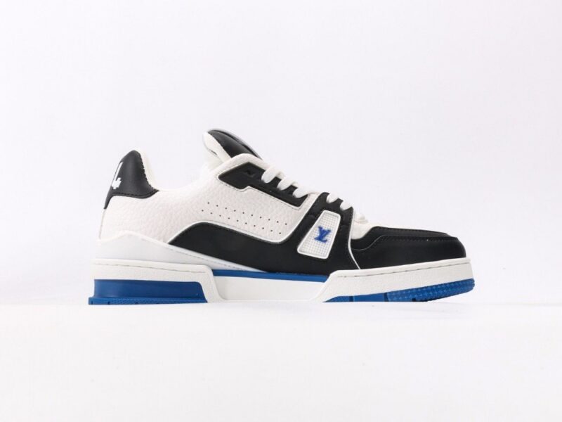 【AT9772】ルイ・ヴィトントレーナースニーカー ロー ブラックホワイトブルー 高品質レザーデザイン | Louis Vuitton x Nike