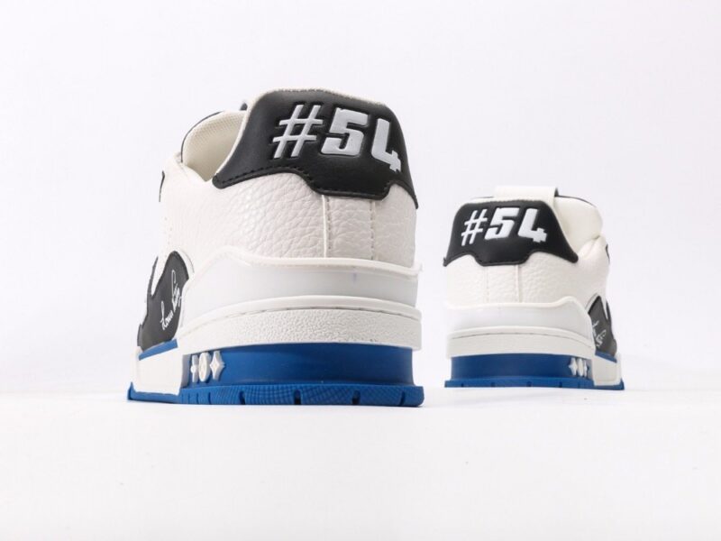 【AT9772】ルイ・ヴィトントレーナースニーカー ロー ブラックホワイトブルー 高品質レザーデザイン | Louis Vuitton x Nike